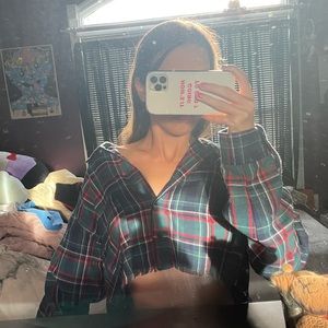 FAVLUX PLAID CROP FLANNEL